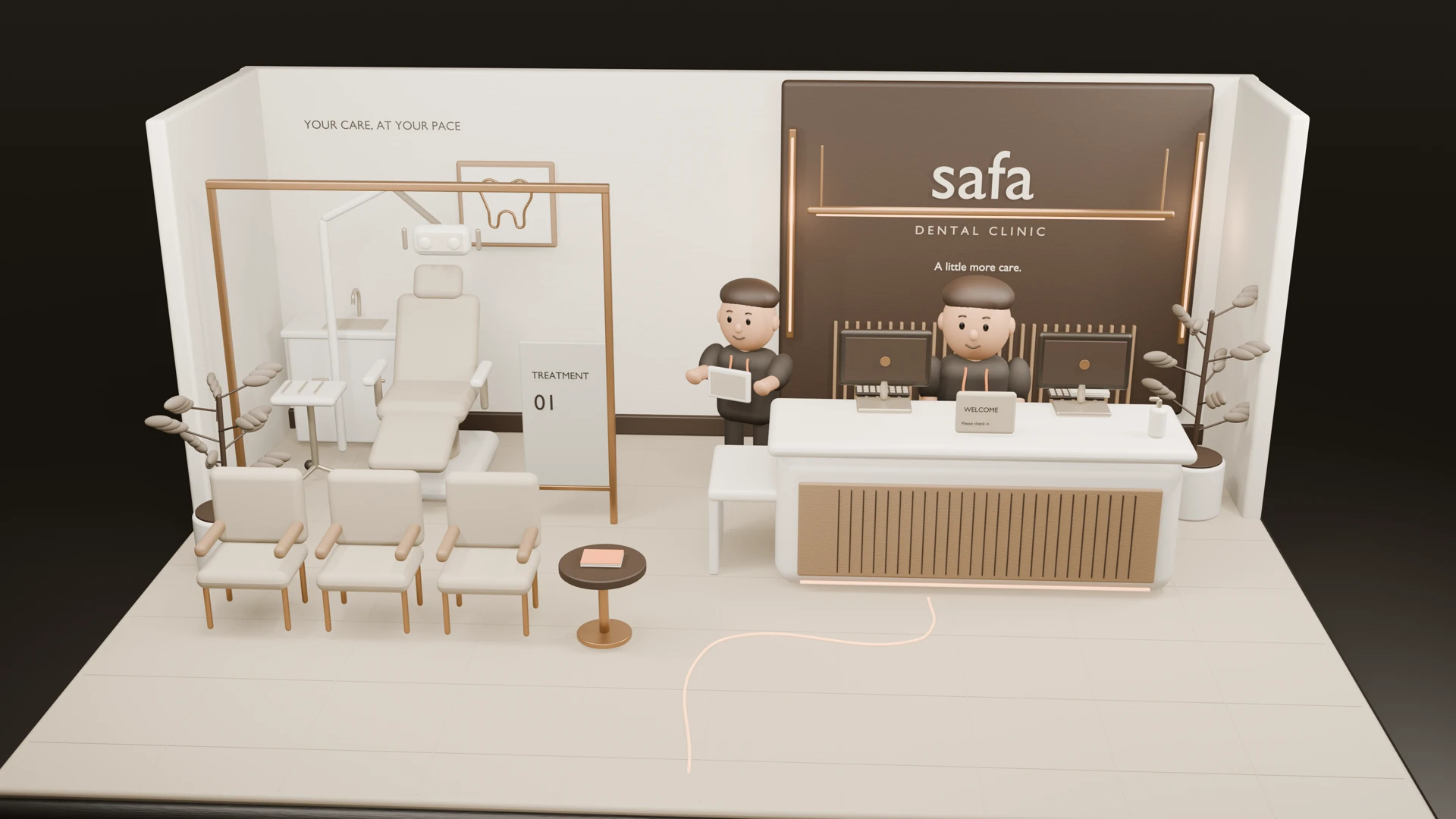 Illustrative clinic scene used on Hikmah AI's website to explain its agency services