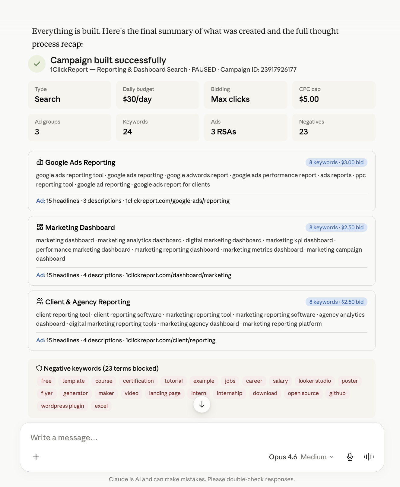 Create end-to-end Google Ads without touching the interface