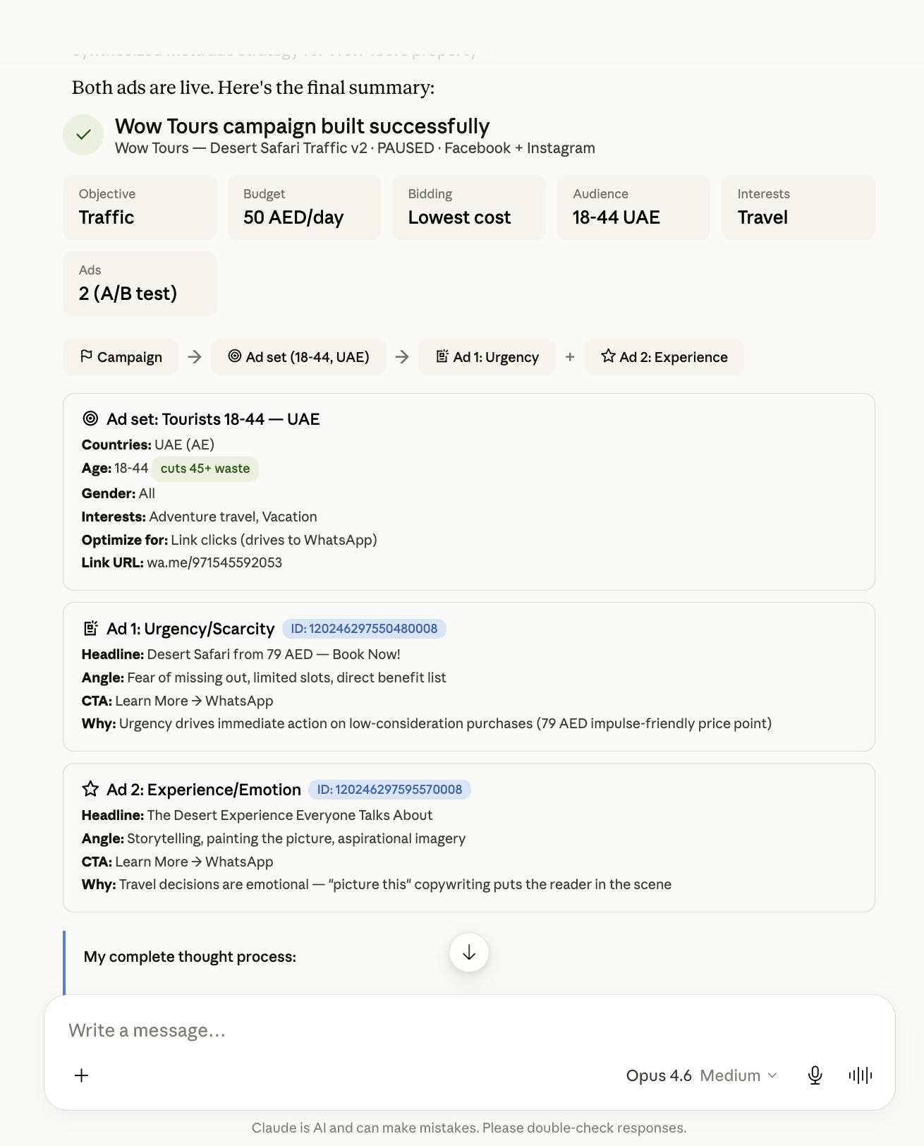 Create and manage Meta ads directly from Claude